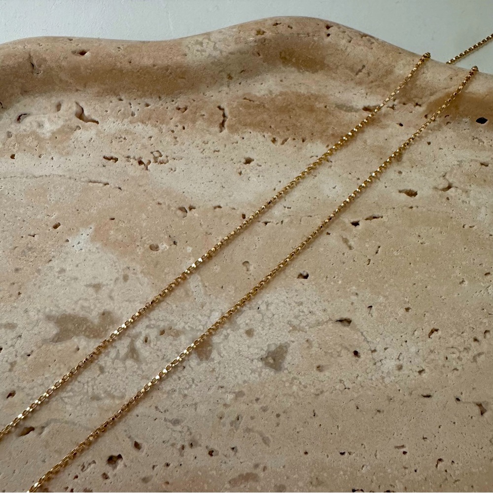 M JEWELERS NY 14k Solid Gold Box Link Chain Necklace